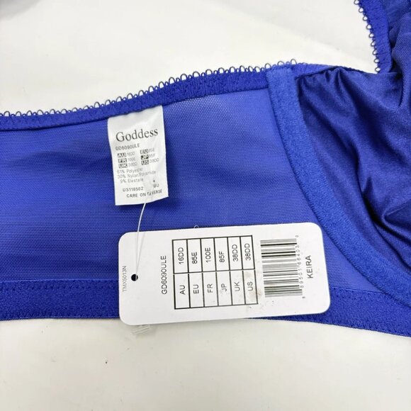 NWT Goddess Keira Underwire Banded Bra Ink Blue 38DD GD6090 Full Coverage - Picture 8 of 8